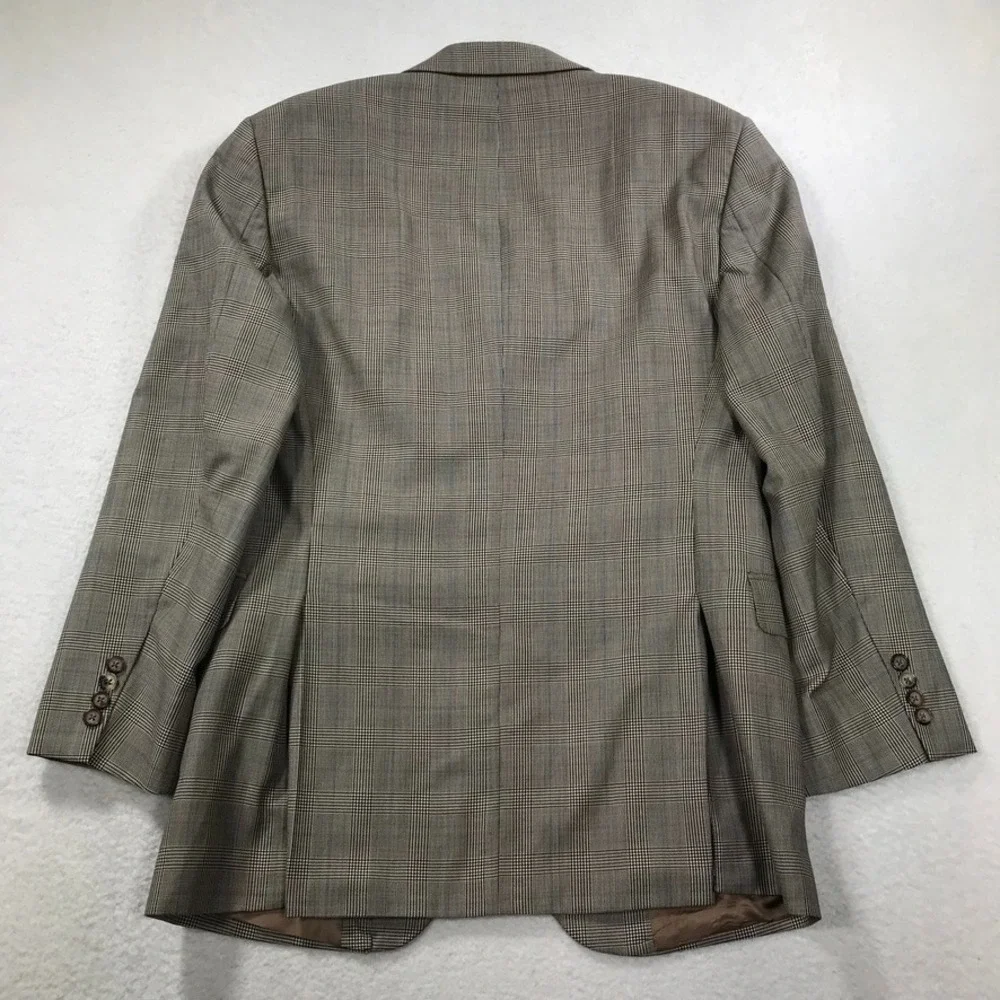 Brooks Brothers Blazer Jacket Men's 40R Wool Houndstooth Plaid 3 Button